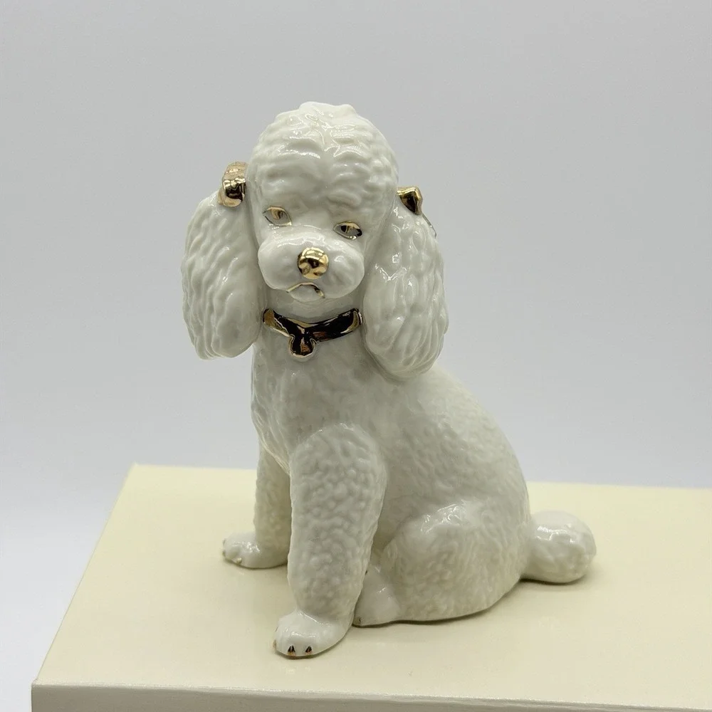 Lenox Year of Puppies Classic Poodle Figurine Ivory Gold Vintage 4